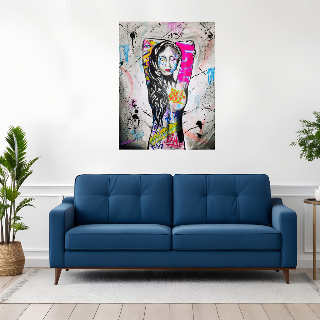 'Unlearnt' - Original Acrylic Painting — Urban Street Art Woman