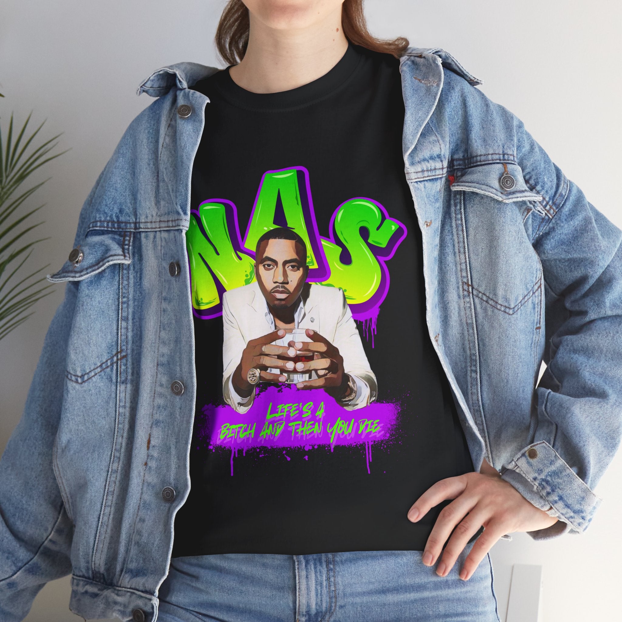 Nas Graphic Tee — Retro Graffiti Hip-Hop Tribute Shirt - Lifes a B*