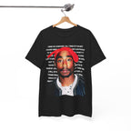 Pac Cartoon Graphic Tee with Changes Lyrics Text — Retro Streetwear T-Shirt