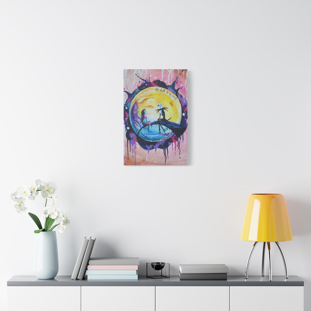 Jack & Sally - "No Jack, Til This Serves Us Both Well" <3 Night Moon Couples Art Canvas — Romantic Stretched Matte Wall Art