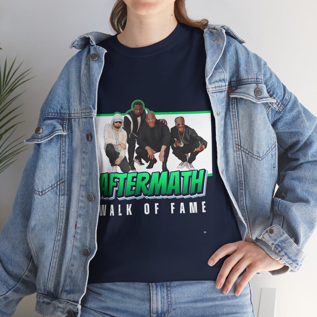 Em, Dre, Snoop, 50 - Unisex Heavy Cotton Tee - "Aftermath" Walk of Fame Graphic Tee
