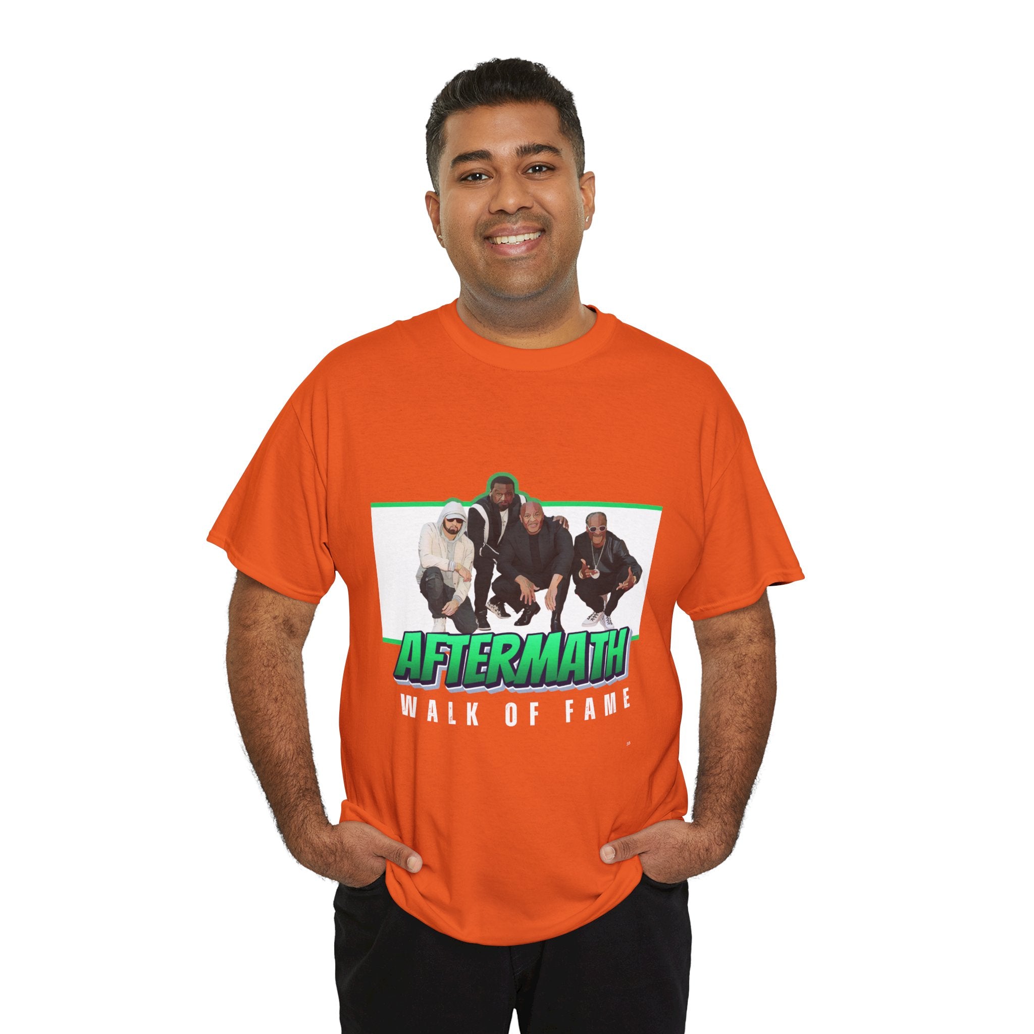 Em, Dre, Snoop, 50 - Unisex Heavy Cotton Tee - "Aftermath" Walk of Fame Graphic Tee
