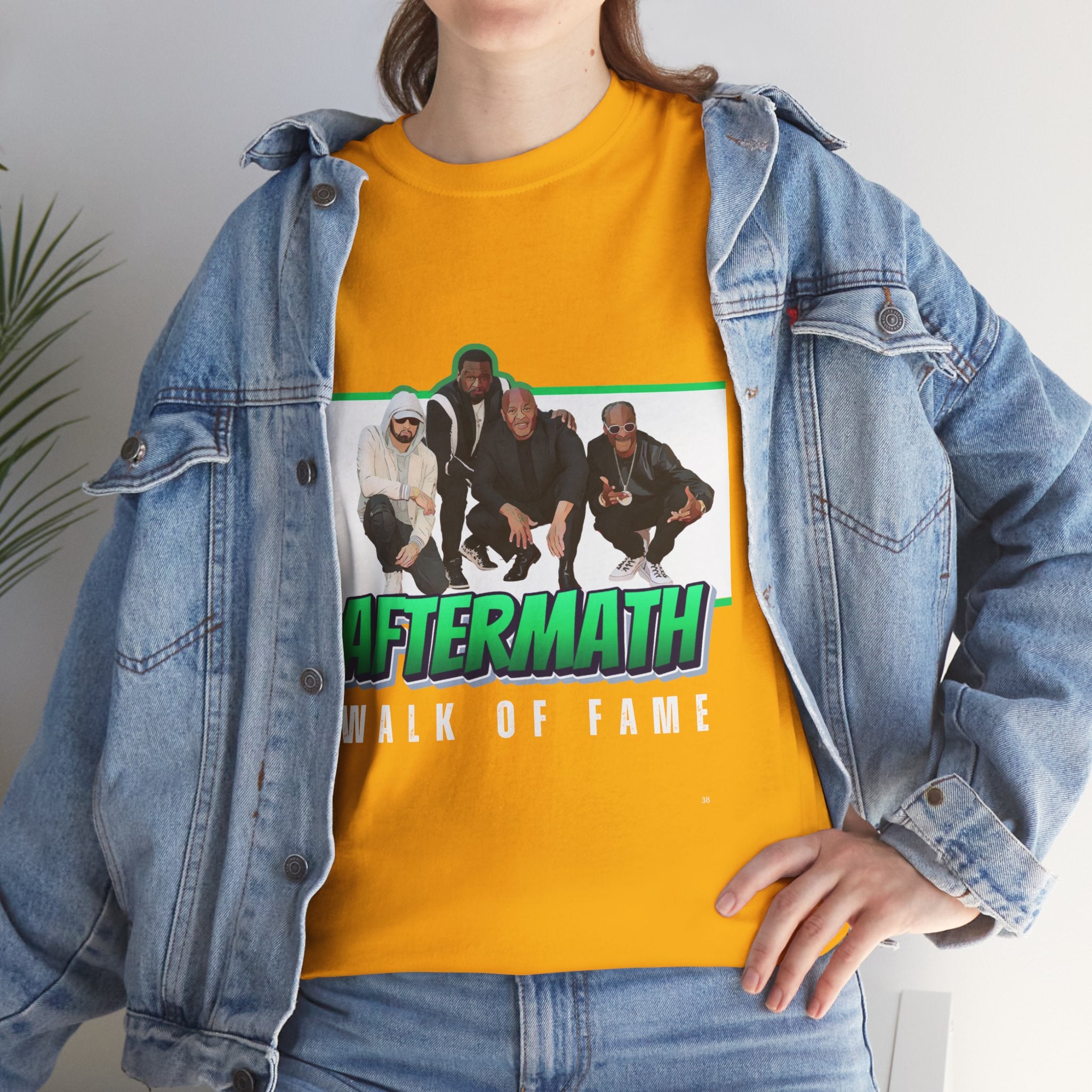 Em, Dre, Snoop, 50 - Unisex Heavy Cotton Tee - "Aftermath" Walk of Fame Graphic Tee