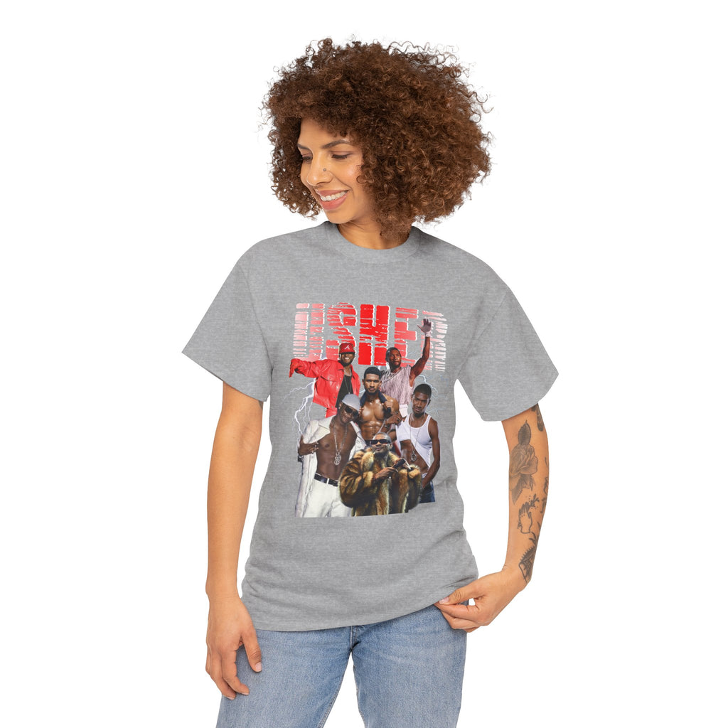 Usher Collage Graphic Tee — Retro R&B Concert Shirt