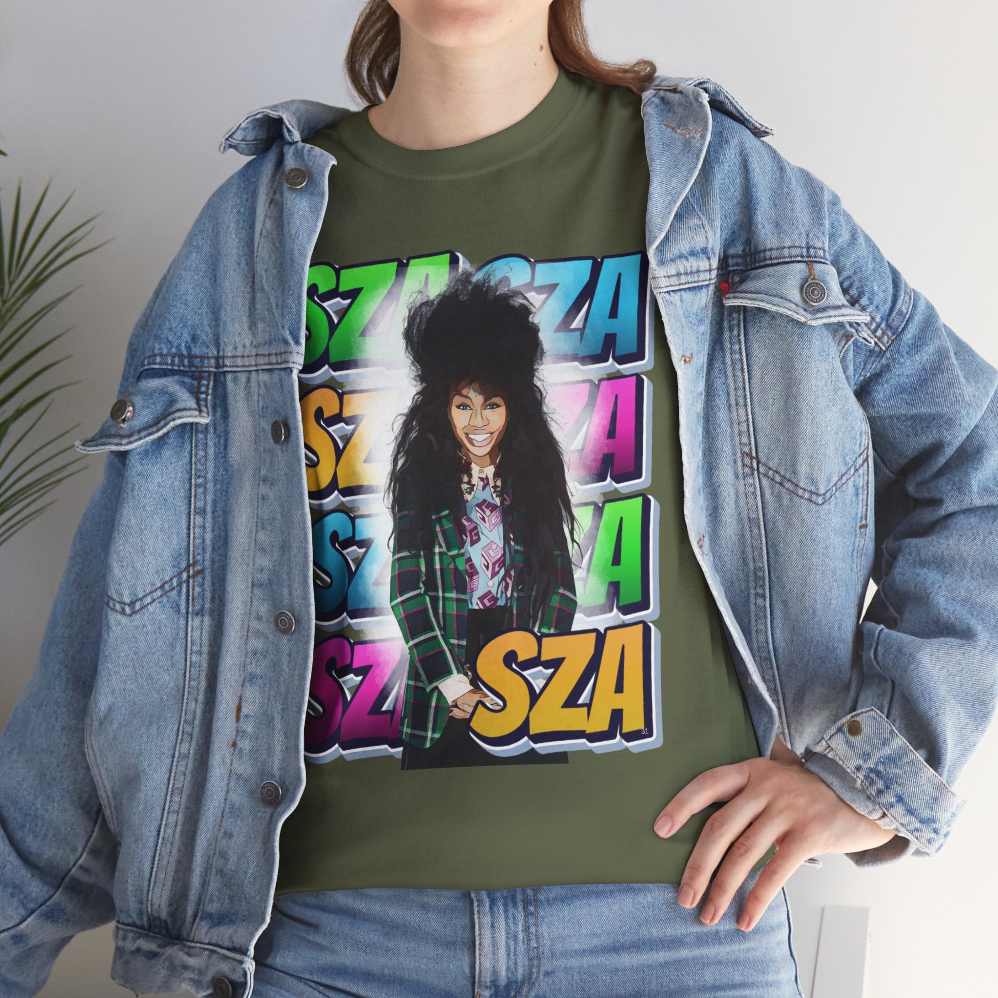 Sza Portrait Graphic Tee — Colorful Retro SZA Fan Shirt
