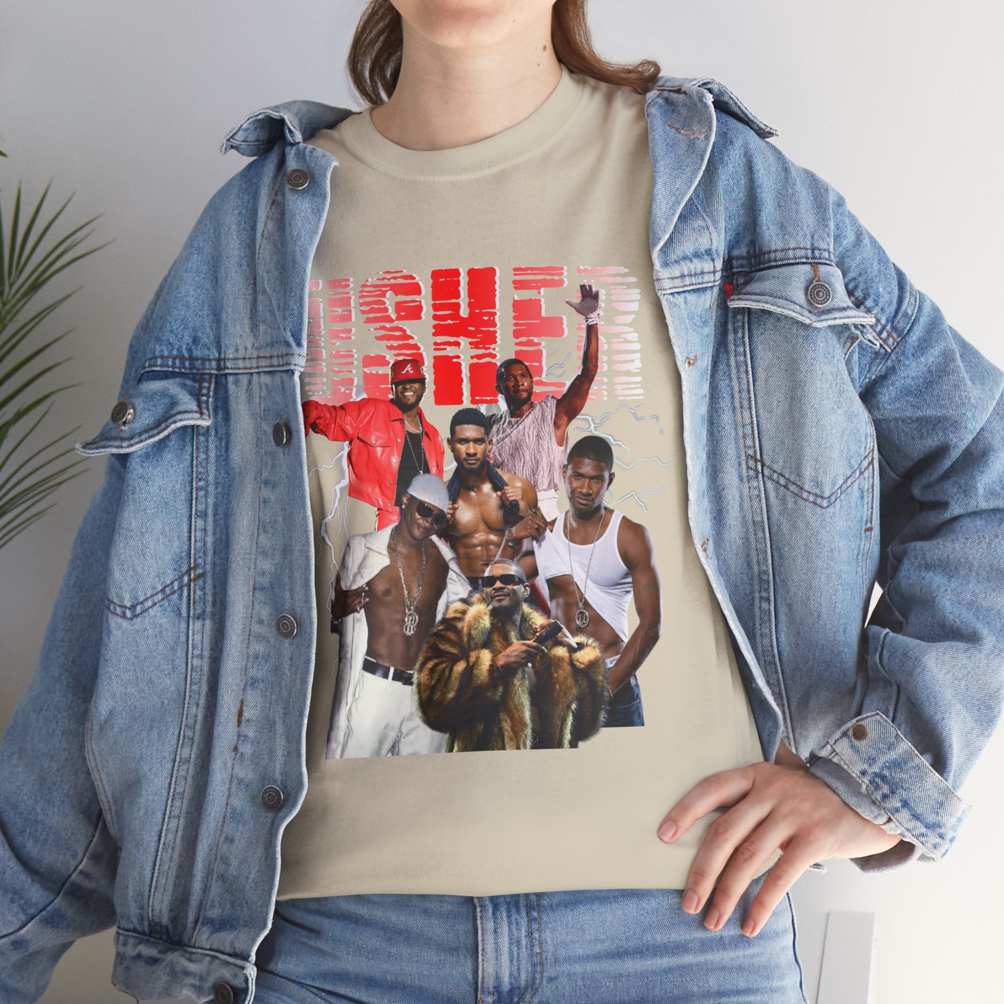 Usher Collage Graphic Tee — Retro R&B Concert Shirt