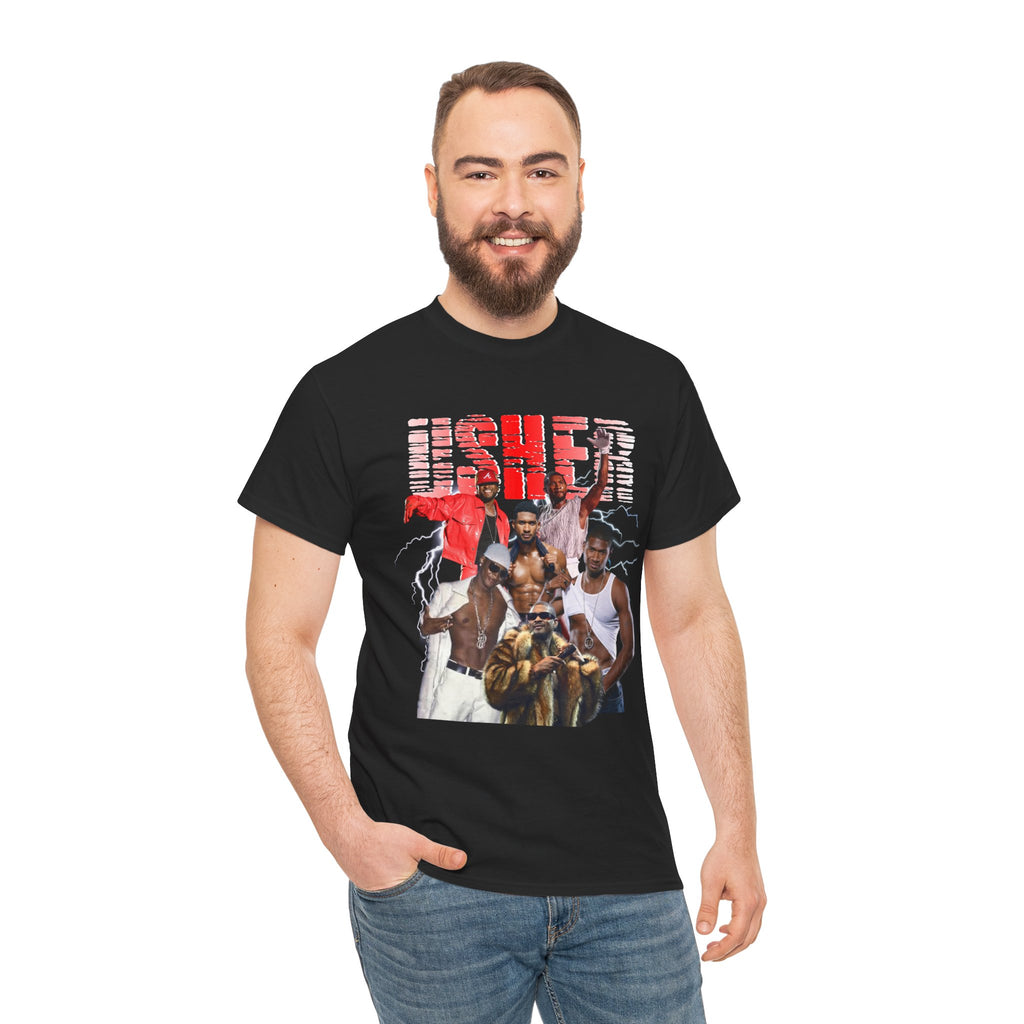 Usher Collage Graphic Tee — Retro R&B Concert Shirt