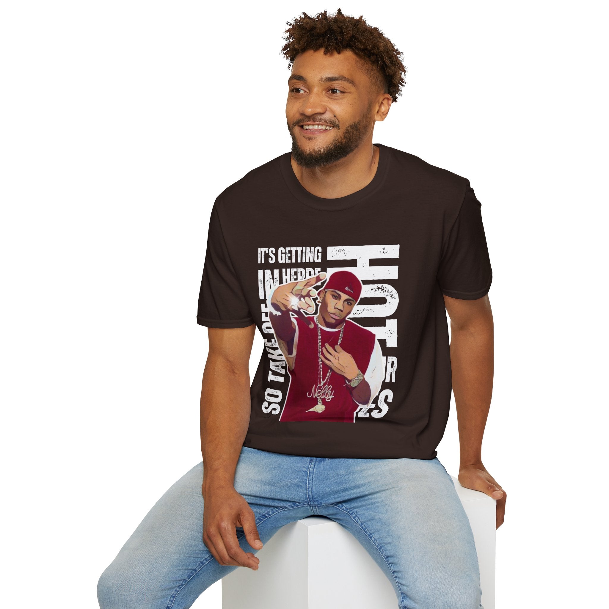 Nelly Hip-Hop Graphic T-Shirt – “It’s Getting Hot In Here” Rap Cartoon GraphicTee