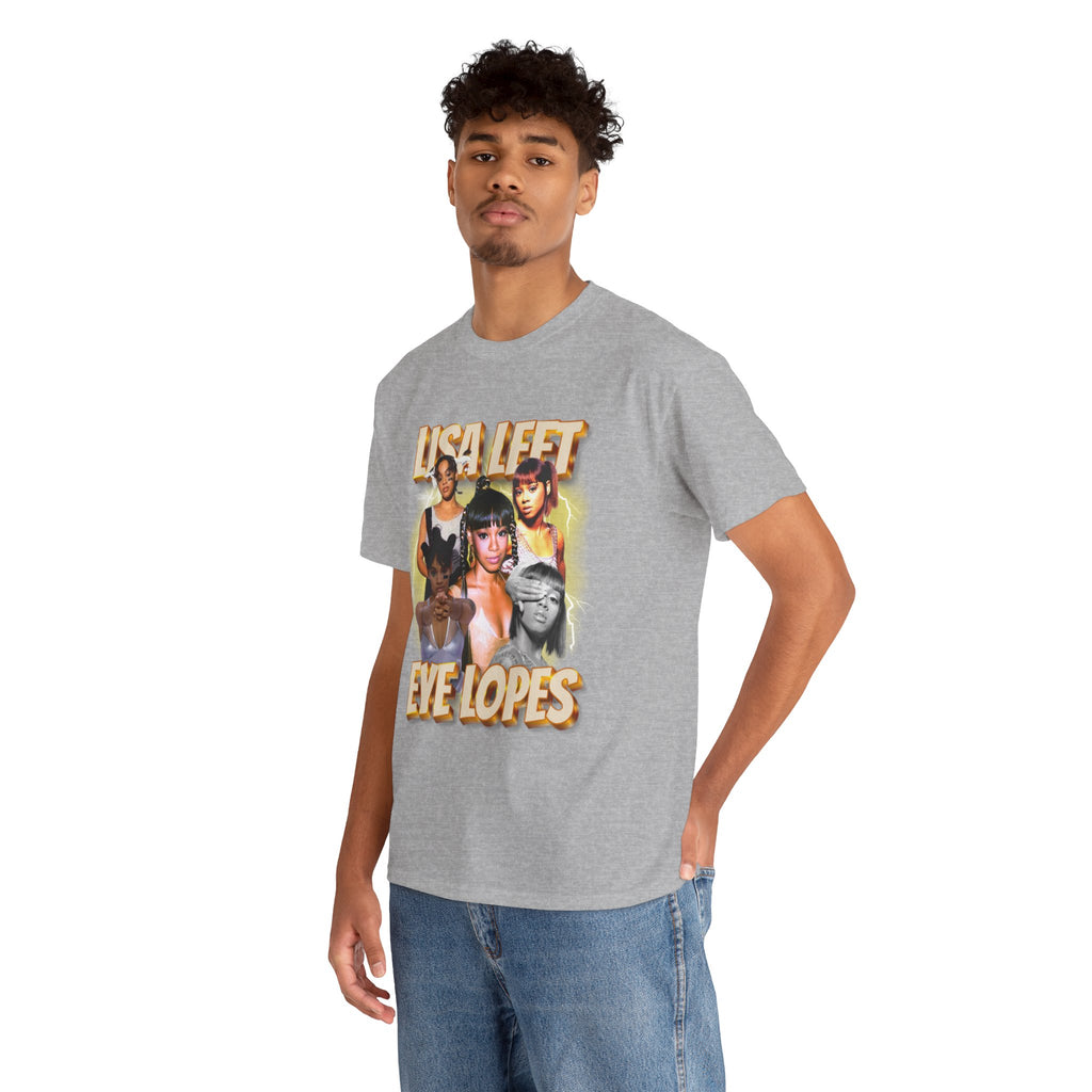 Lisa Left Eye Lopes Graphic Tee — Retro Collage Photo Design with 'Lisa Left Eve Lopes' Text