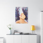 'Wild' - Surreal Woman with Flowing Hair Matte Canvas Wall Art