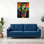 Hand-painted Colorful Elephant Canvas Wall Art — Vibrant Abstract Safari