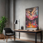 'The Reset'- Floral Ballerina emerging from the flames - Original Acrylic Painting