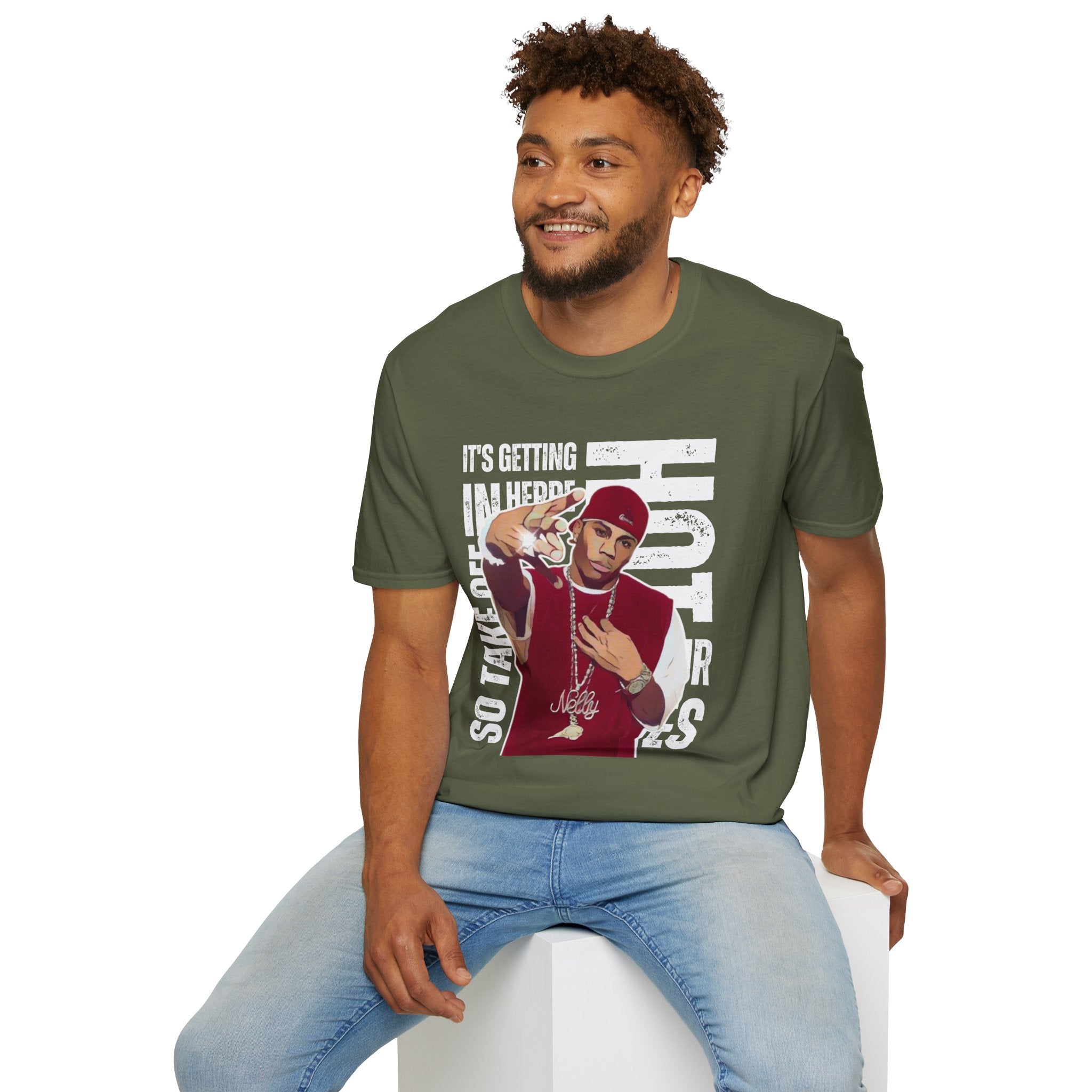 Nelly Hip-Hop Graphic T-Shirt – “It’s Getting Hot In Here” Rap Cartoon GraphicTee