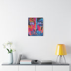 'Rebel'- Hand Painted (Print) Rebel Pop Art Face Matte Stretched Canvas