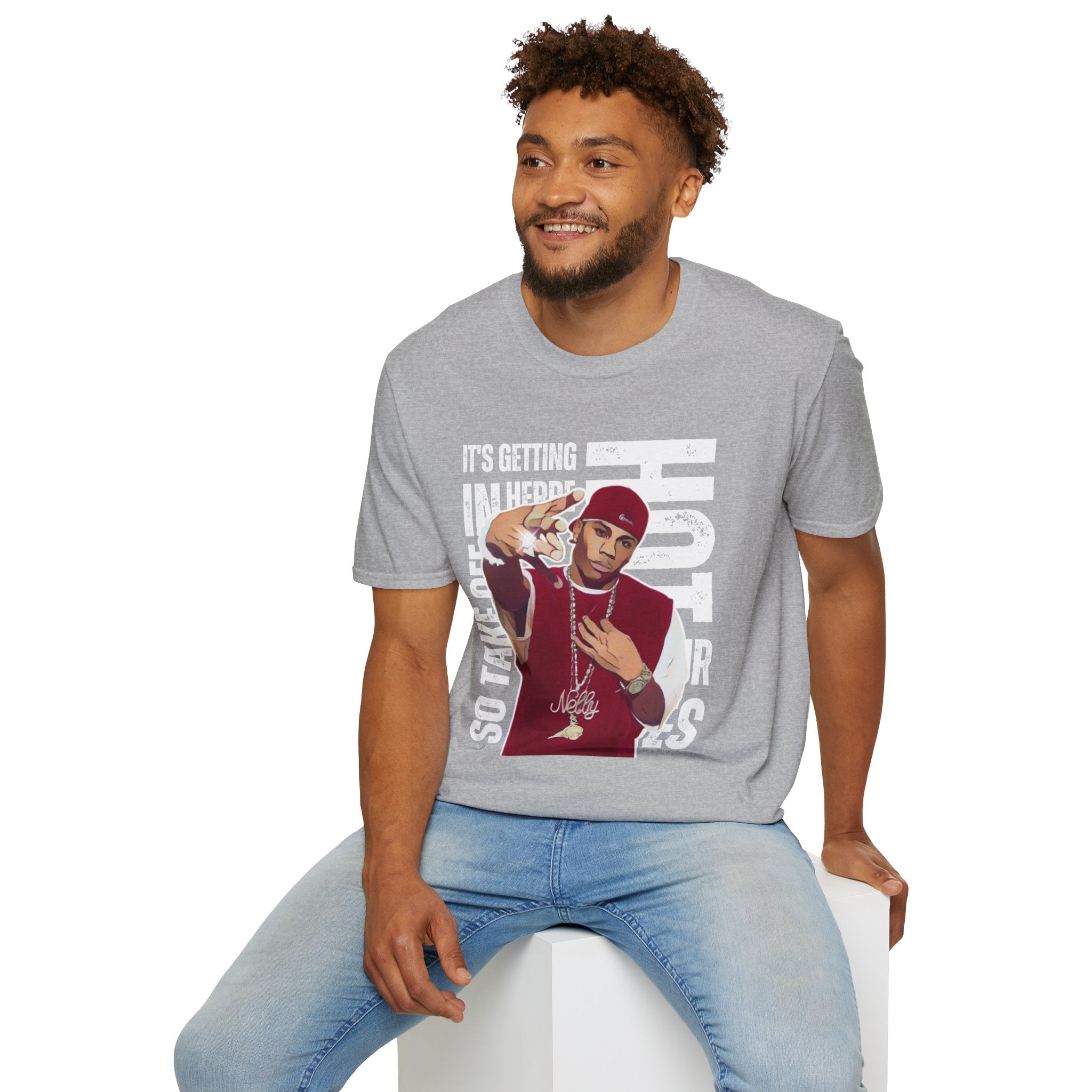 Nelly Hip-Hop Graphic T-Shirt – “It’s Getting Hot In Here” Rap Cartoon GraphicTee