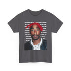 Pac Graphic Photo Tee with Keep Your Head Up Lyrics Text