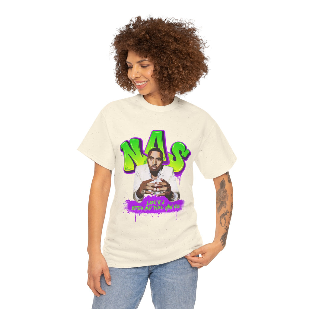 Nas Graphic Tee — Retro Graffiti Hip-Hop Tribute Shirt - Lifes a B*