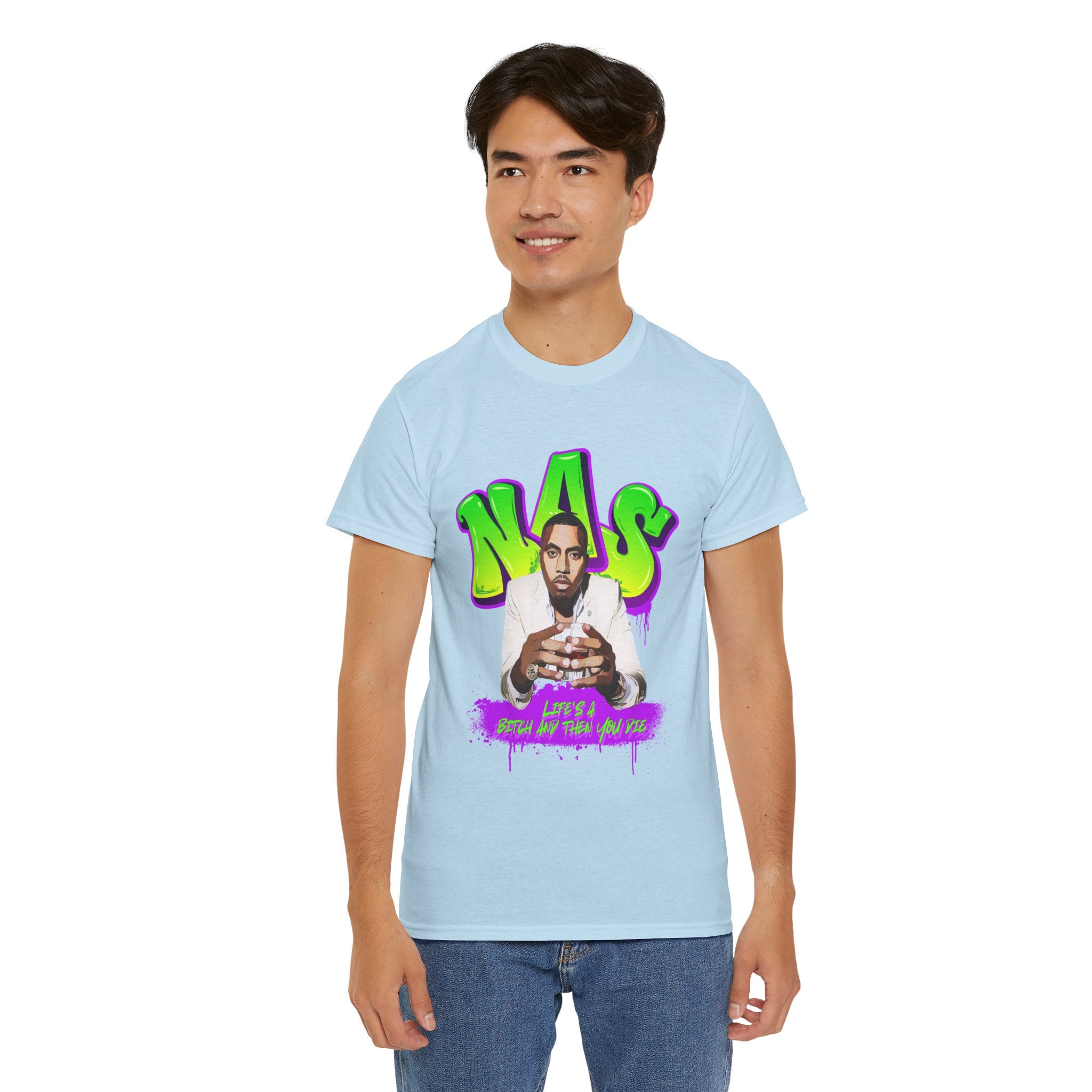 Nas Graphic Tee — Retro Graffiti Hip-Hop Tribute Shirt - Lifes a B*