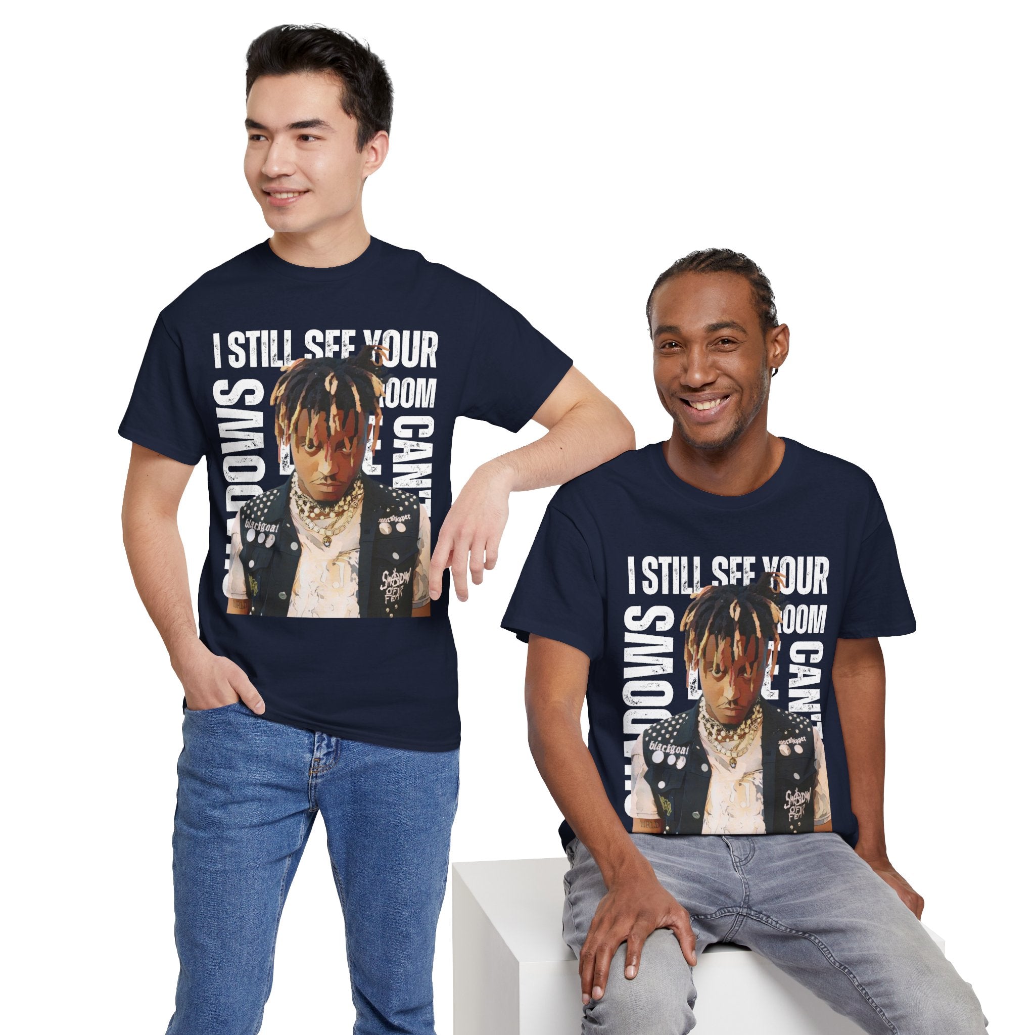 Juice WRLD Cartoon Design Tee — "I Still See Your Shadows in my Room" Graphic Shirt