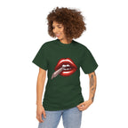 Graphic Tee — Red Lips Smoking Joint Design