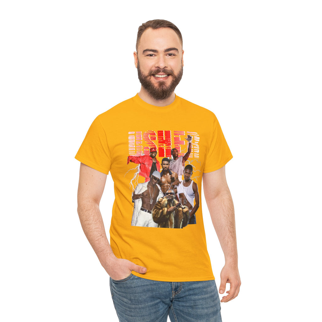 Usher Collage Graphic Tee — Retro R&B Concert Shirt