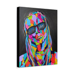 Rap Art - Lil' Wayne Urban Art Portrait Canvas — Colorful Matte Stretched Wall Art