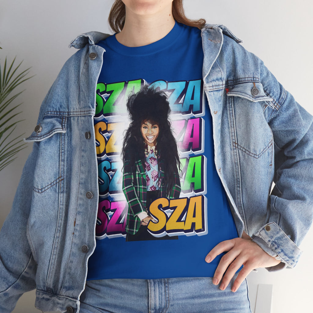 Sza Portrait Graphic Tee — Colorful Retro SZA Fan Shirt