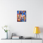 "Desire" - Abstract Expressionist Canvas Wall Art — Colorful Reclining Figure Matte Stretched Canvas