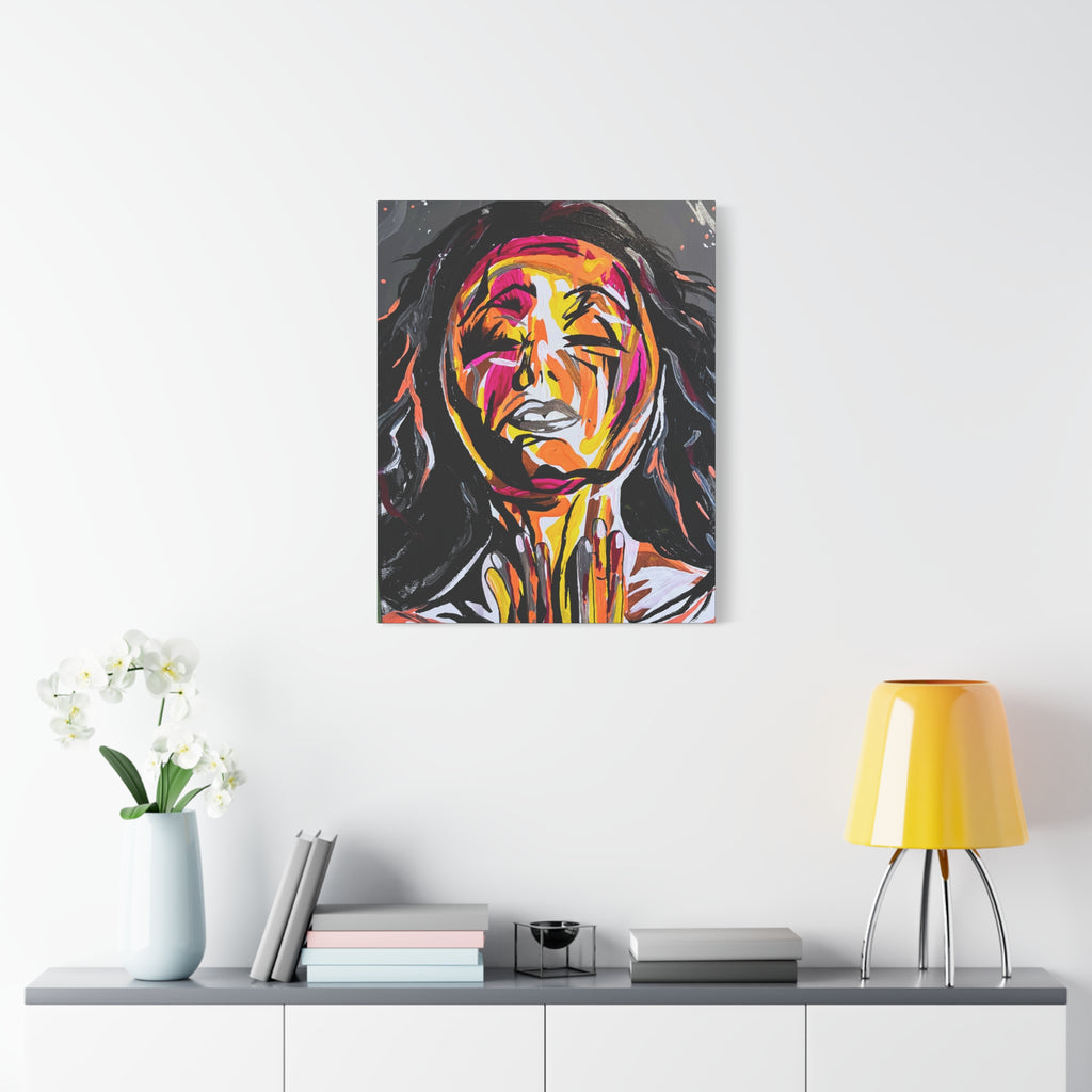 'Unbound' - Abstract Colorful Woman Portrait Canvas - Modern Expressionist Wall Art