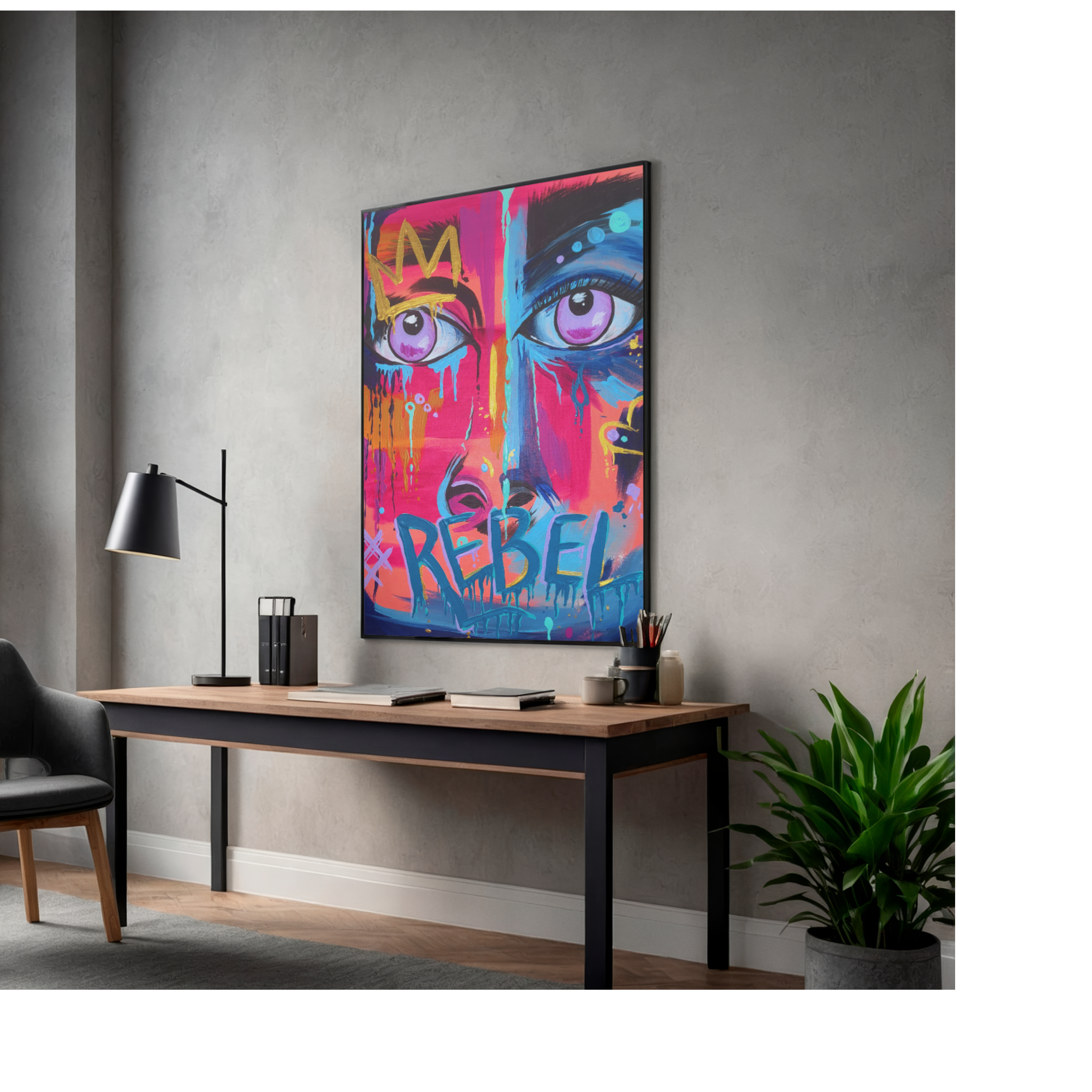 “REBEL” — Bold Contemporary Original Acrylic Painting