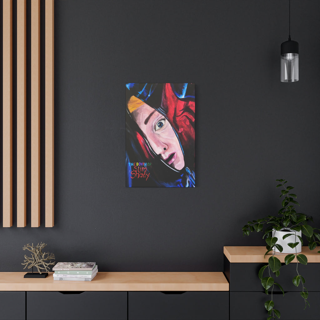 "The Death of Slim Shady" Album Cover Portrait with Acyrlic Paint Print (Stretched 1.25") Matte Canvas Print