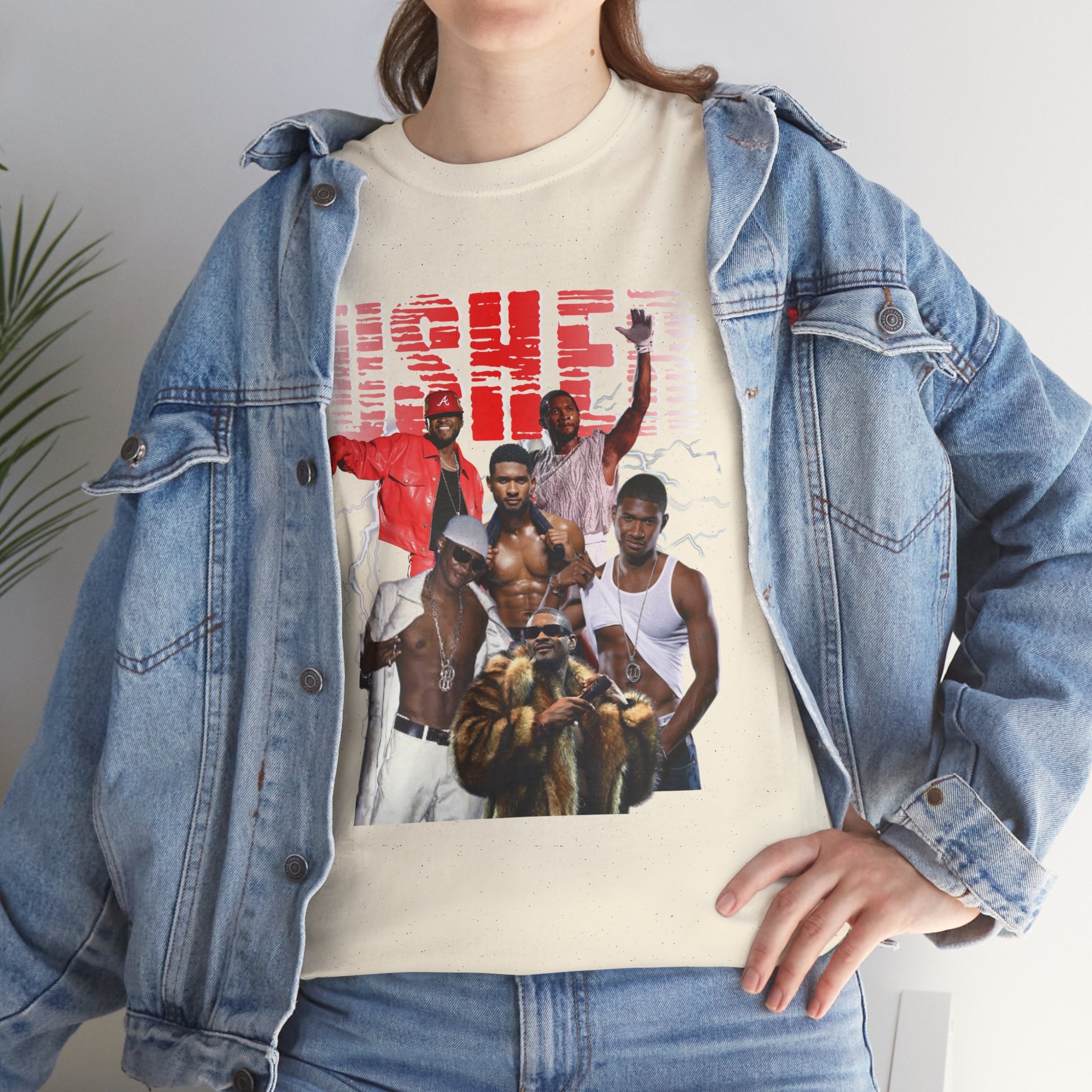 Usher Collage Graphic Tee — Retro R&B Concert Shirt
