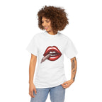 Graphic Tee — Red Lips Smoking Joint Design