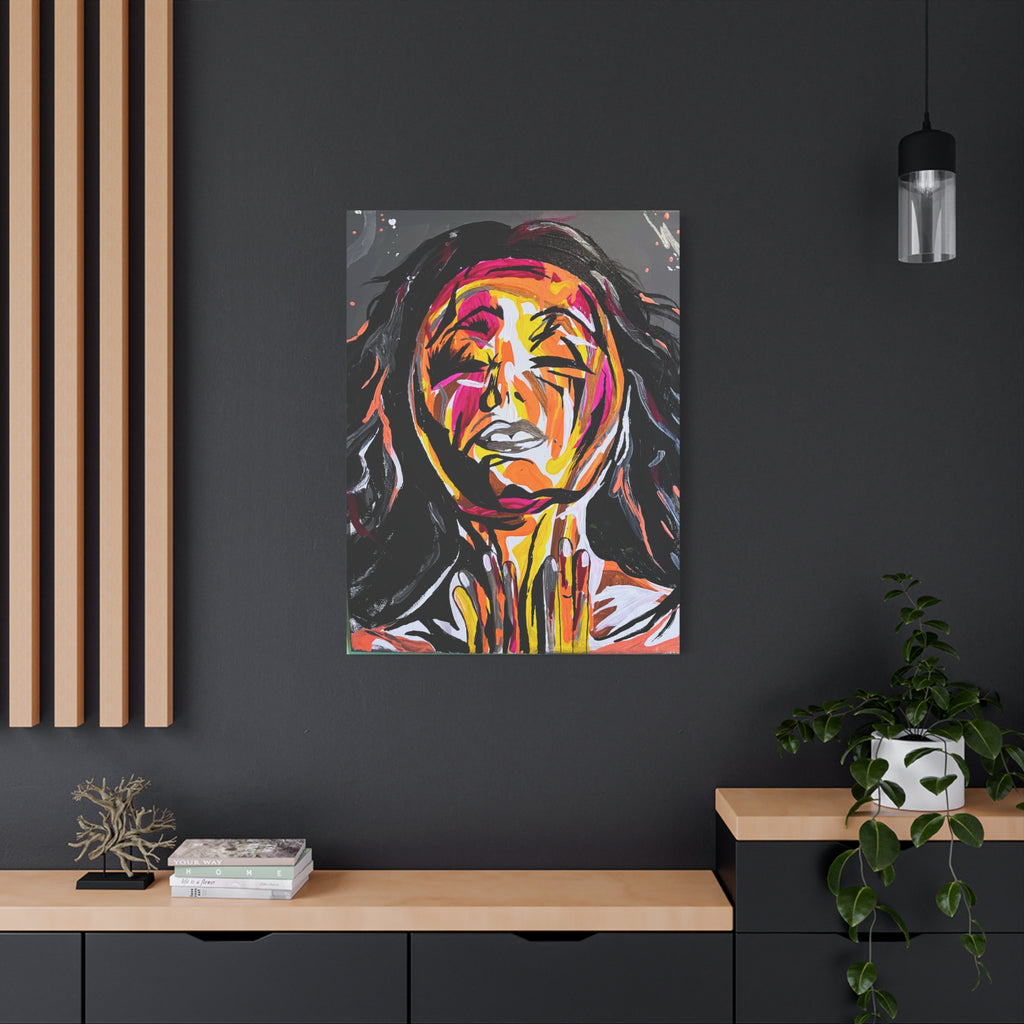 'Unbound' - Abstract Colorful Woman Portrait Canvas - Modern Expressionist Wall Art