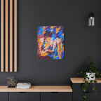 "Desire" - Abstract Expressionist Canvas Wall Art — Colorful Reclining Figure Matte Stretched Canvas
