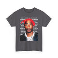 Pac Cartoon Graphic Tee with Changes Lyrics Text — Retro Streetwear T-Shirt