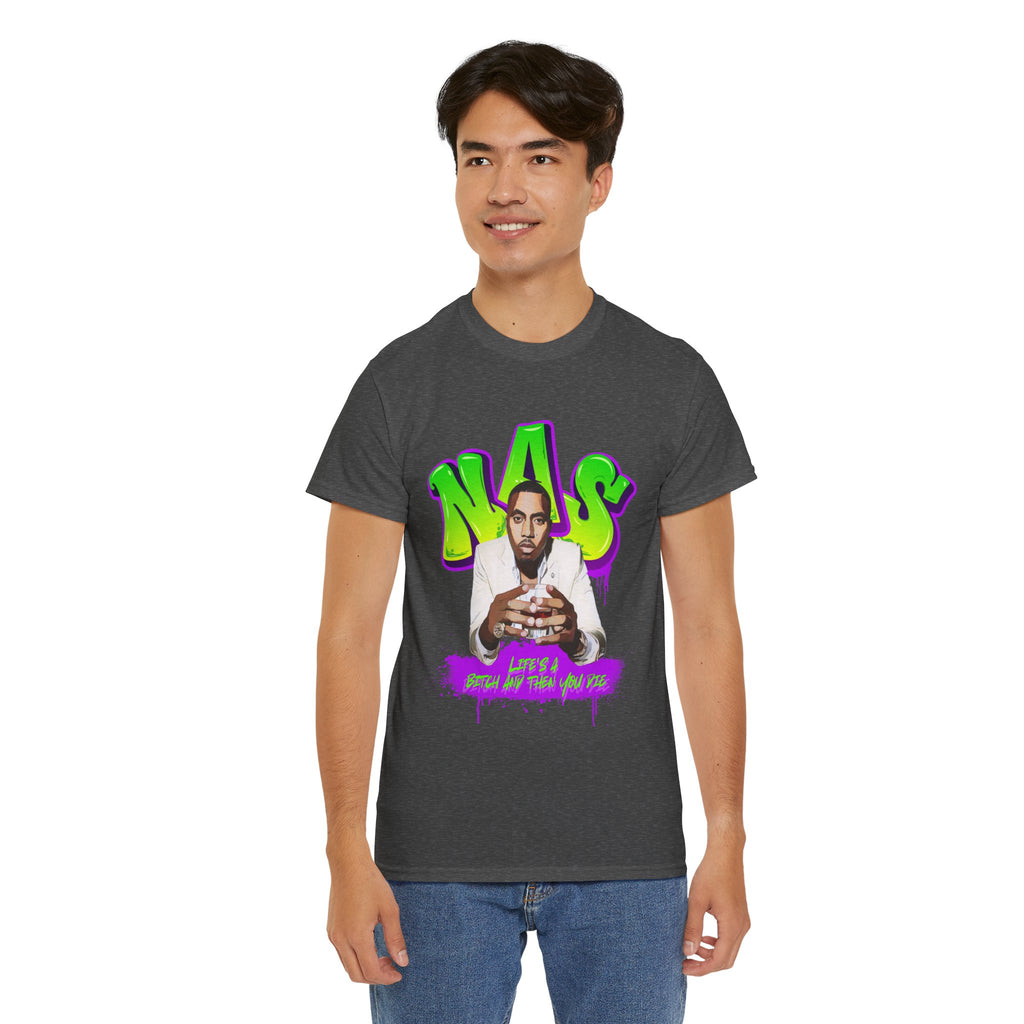 Nas Graphic Tee — Retro Graffiti Hip-Hop Tribute Shirt - Lifes a B*