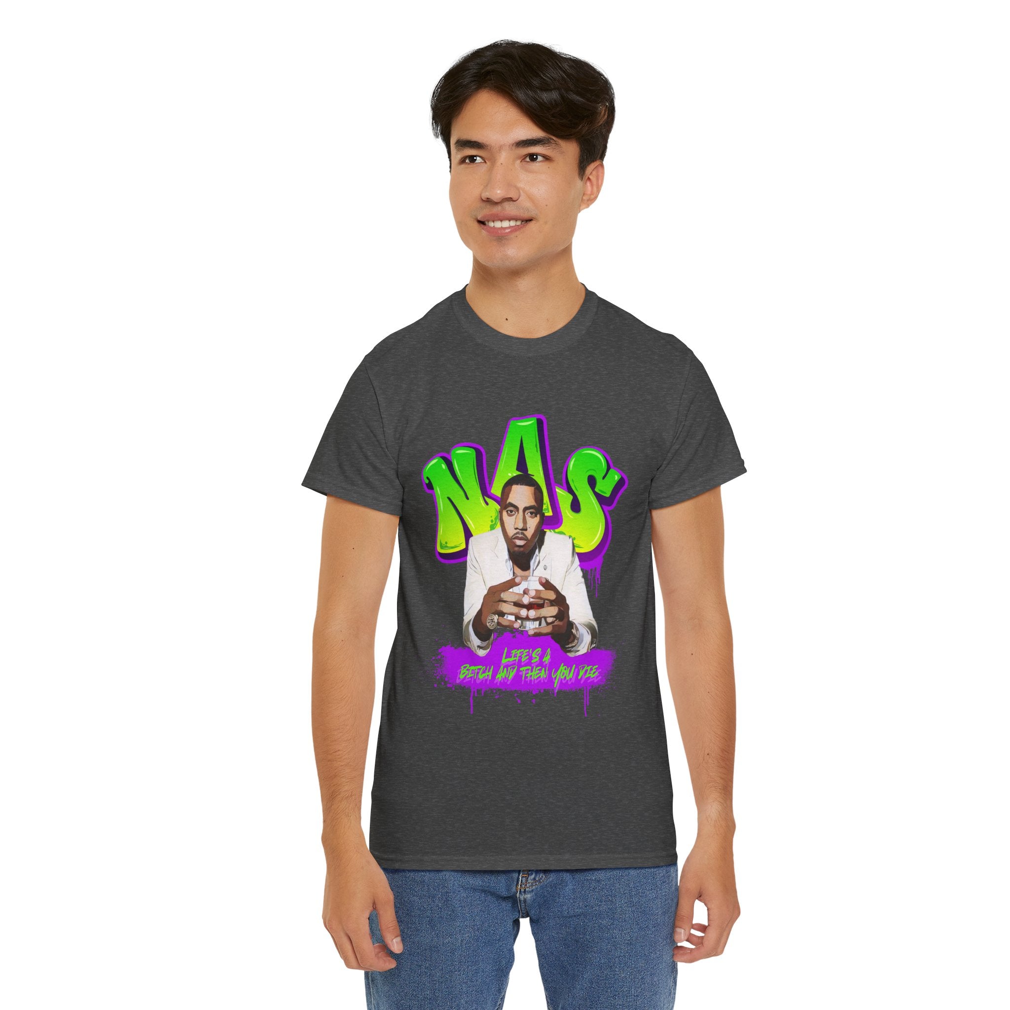 Nas Graphic Tee — Retro Graffiti Hip-Hop Tribute Shirt - Lifes a B*
