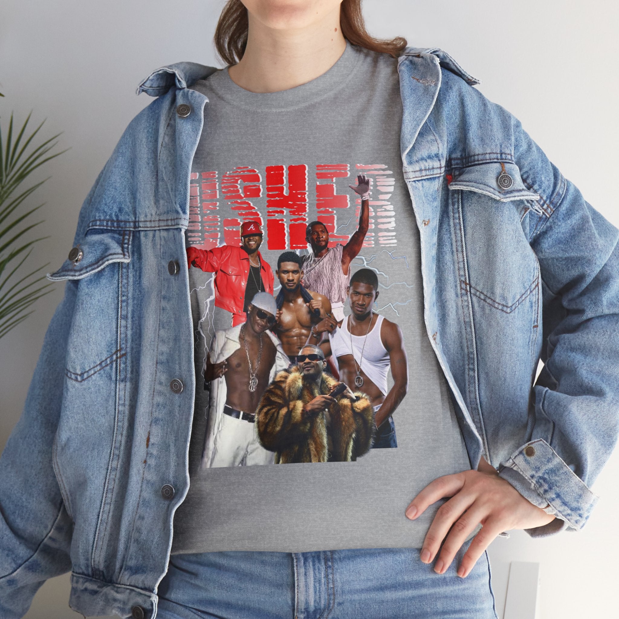 Usher Collage Graphic Tee — Retro R&B Concert Shirt