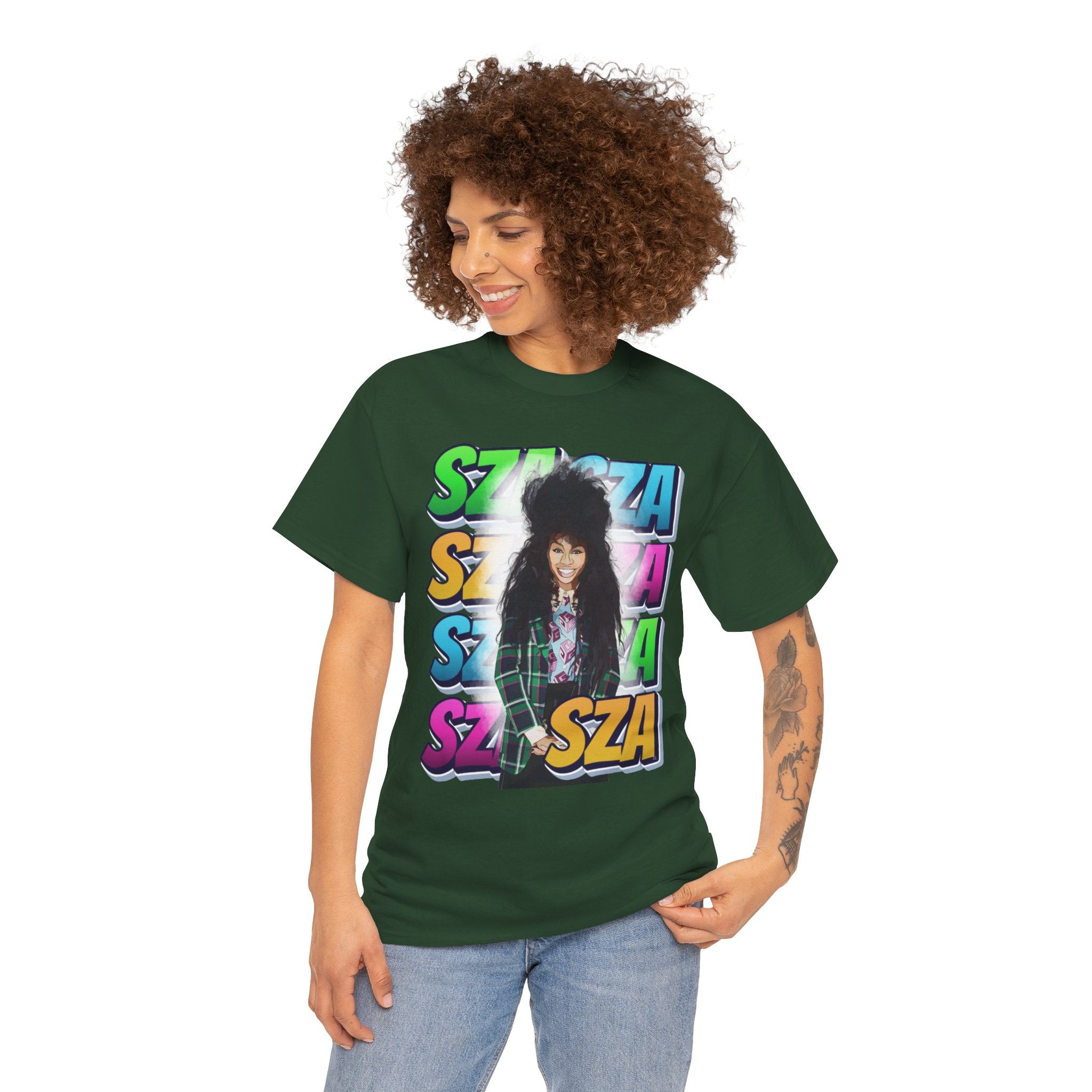 Sza Portrait Graphic Tee — Colorful Retro SZA Fan Shirt
