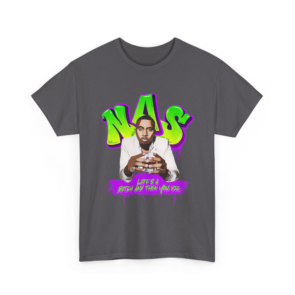 Nas Graphic Tee — Retro Graffiti Hip-Hop Tribute Shirt - Lifes a B*
