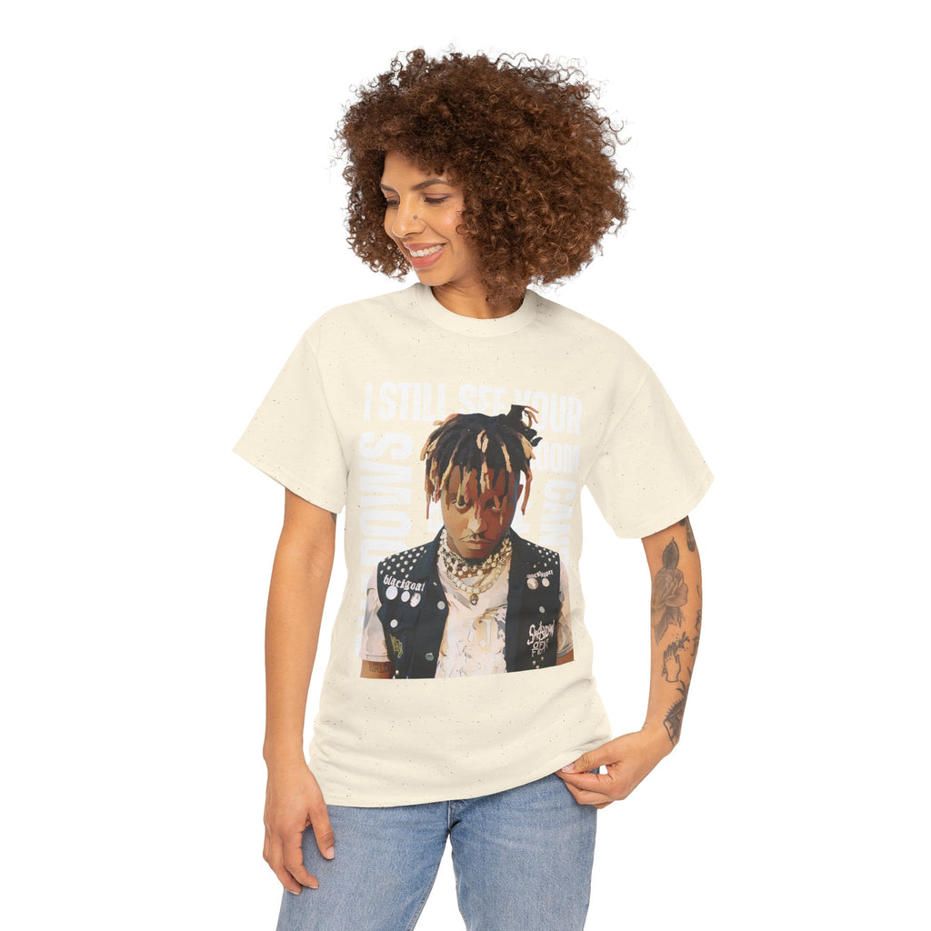 Juice WRLD Cartoon Design Tee — "I Still See Your Shadows in my Room" Graphic Shirt