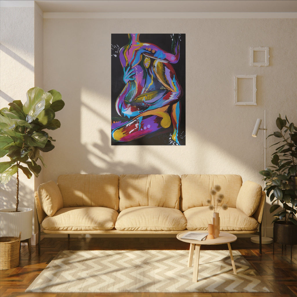 'Last Weekend' - Abstract Colorful Sensual Canvas Print — Matte Stretched Wall Art