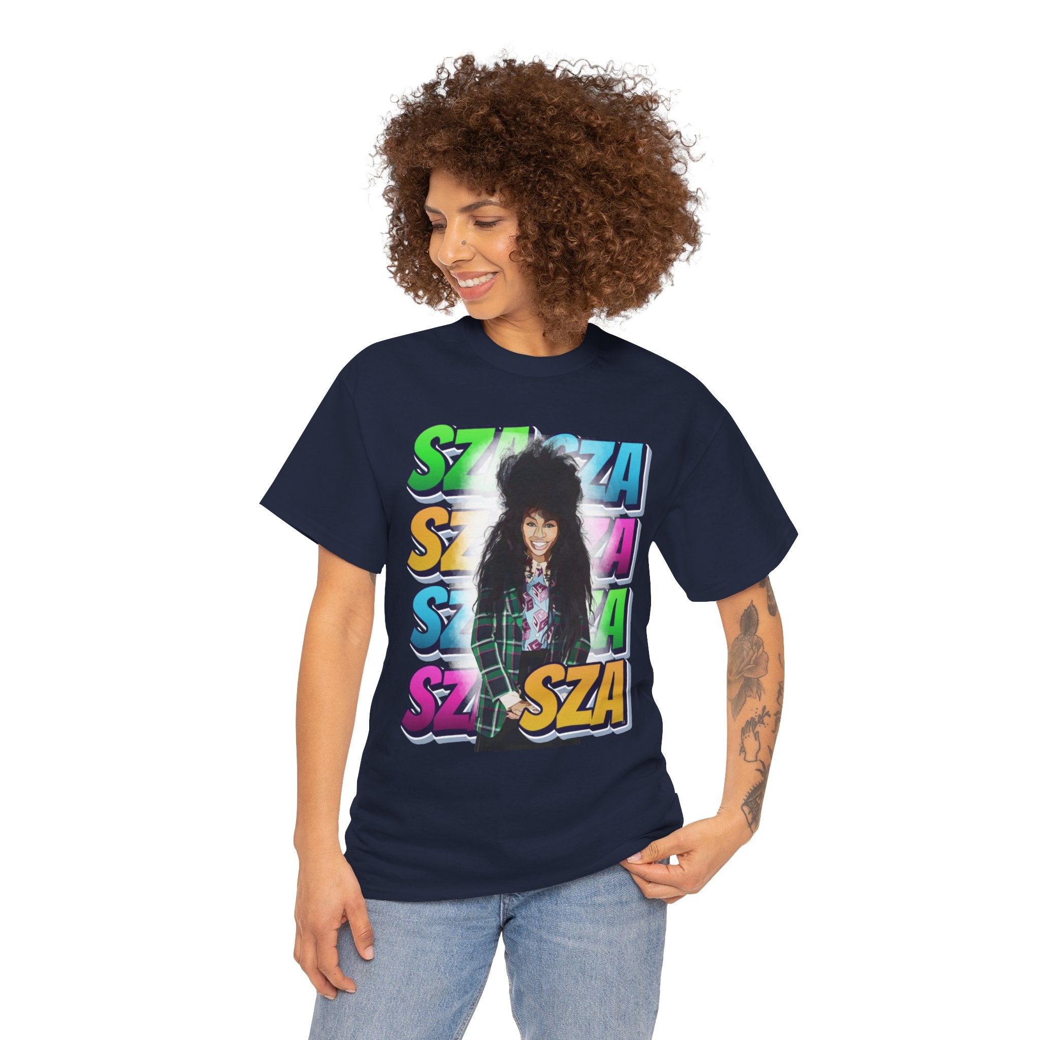 Sza Portrait Graphic Tee — Colorful Retro SZA Fan Shirt