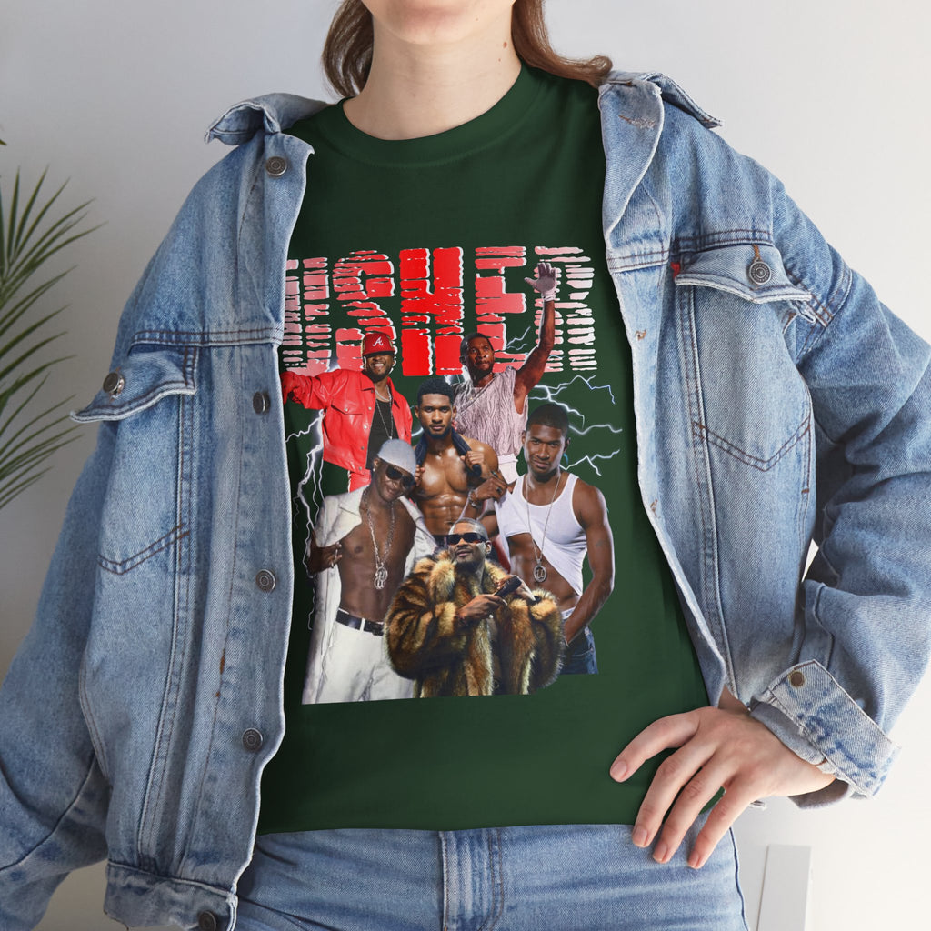Usher Collage Graphic Tee — Retro R&B Concert Shirt