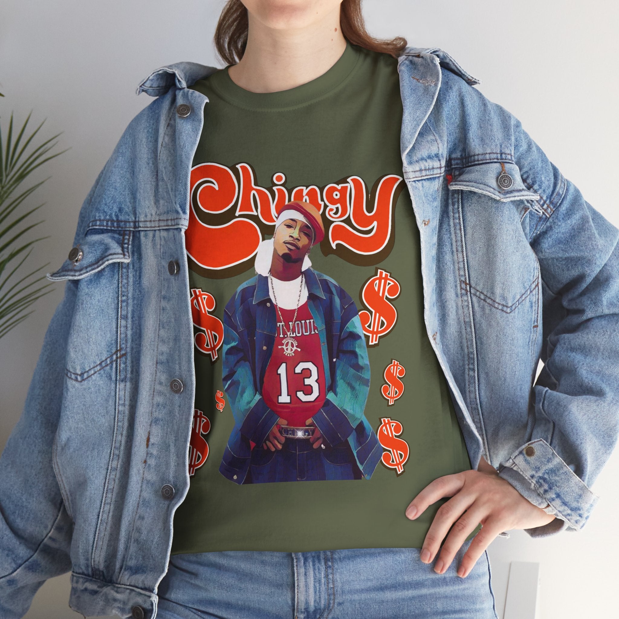 Chingy Retro Rap Tee — "Chingy" Graphic Shirt with Dollar Sign Motif