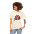 Graphic Tee — Red Lips Smoking Joint Design