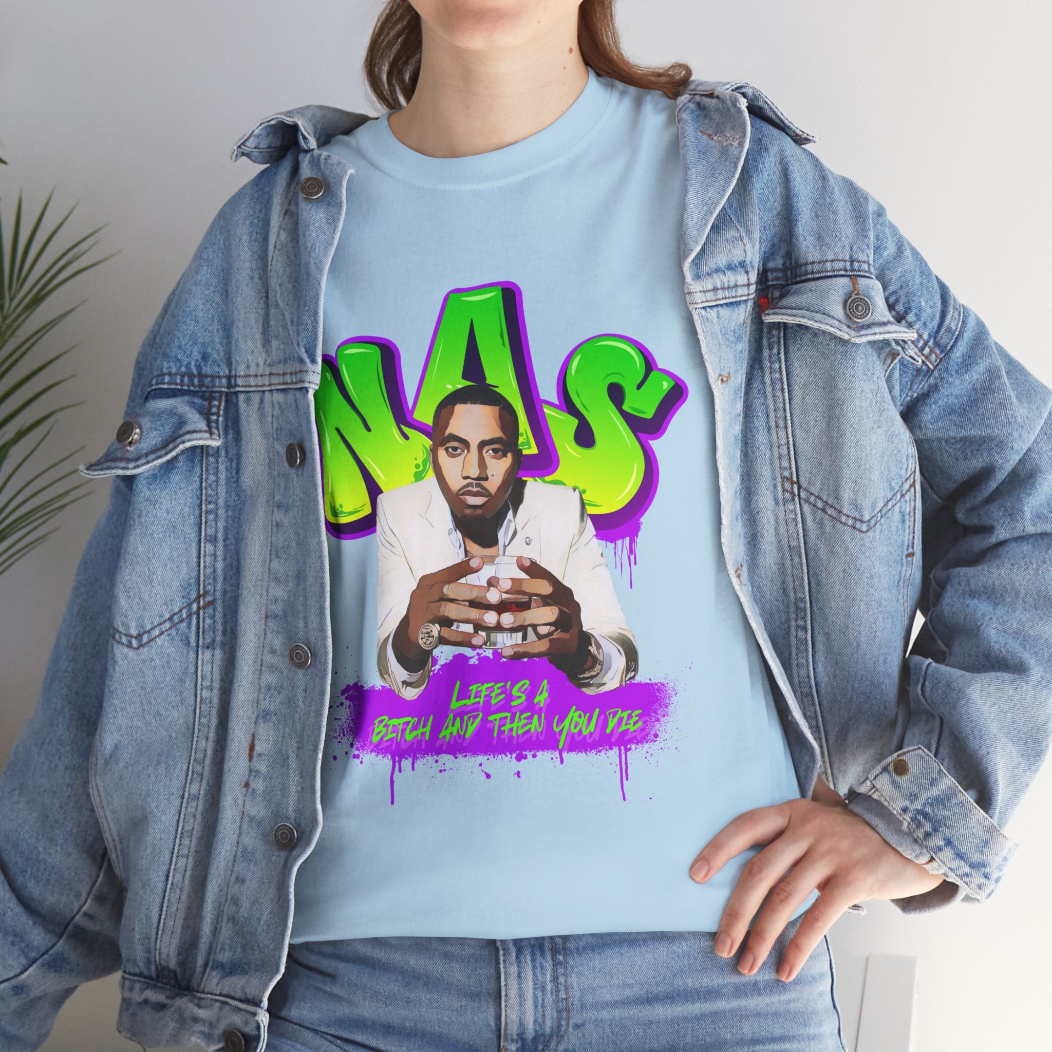 Nas Graphic Tee — Retro Graffiti Hip-Hop Tribute Shirt - Lifes a B*