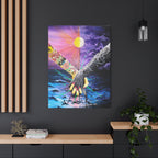 "I Will Stand in the Darkness With You" - Tattooed Hands Canvas Art — Colorful Surreal Ocean Wall Decor, 'You & Me' Love Print