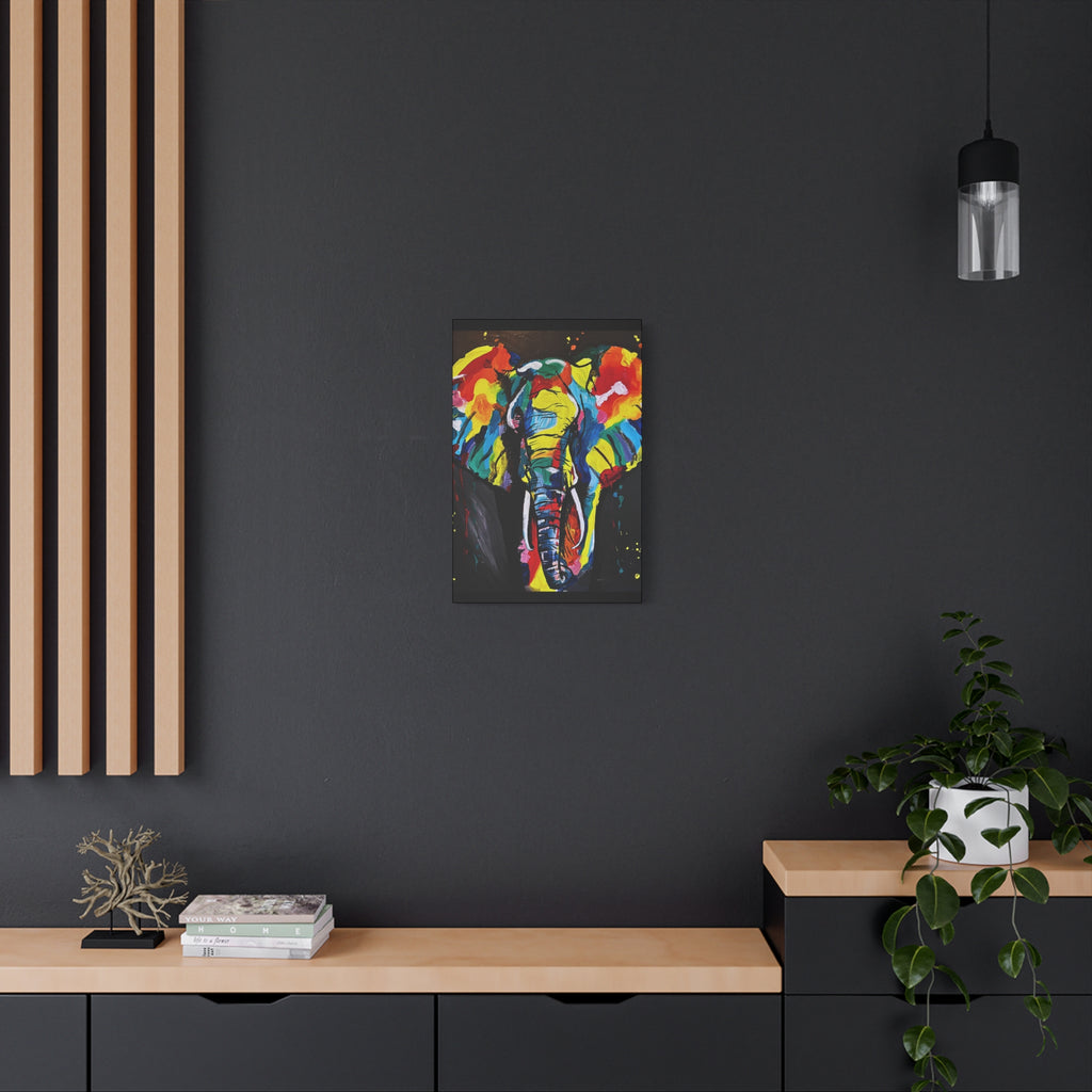 Colorful Elephant Canvas Wall Art — Vibrant Abstract Safari Print